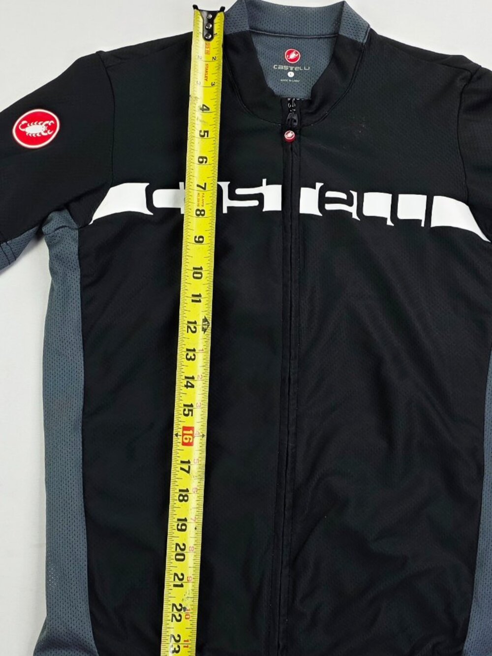 Castelli Black Gray Colorblock Scorpion Logo Mens Large Full Zip Cycling Jersey - Picture 9 of 10